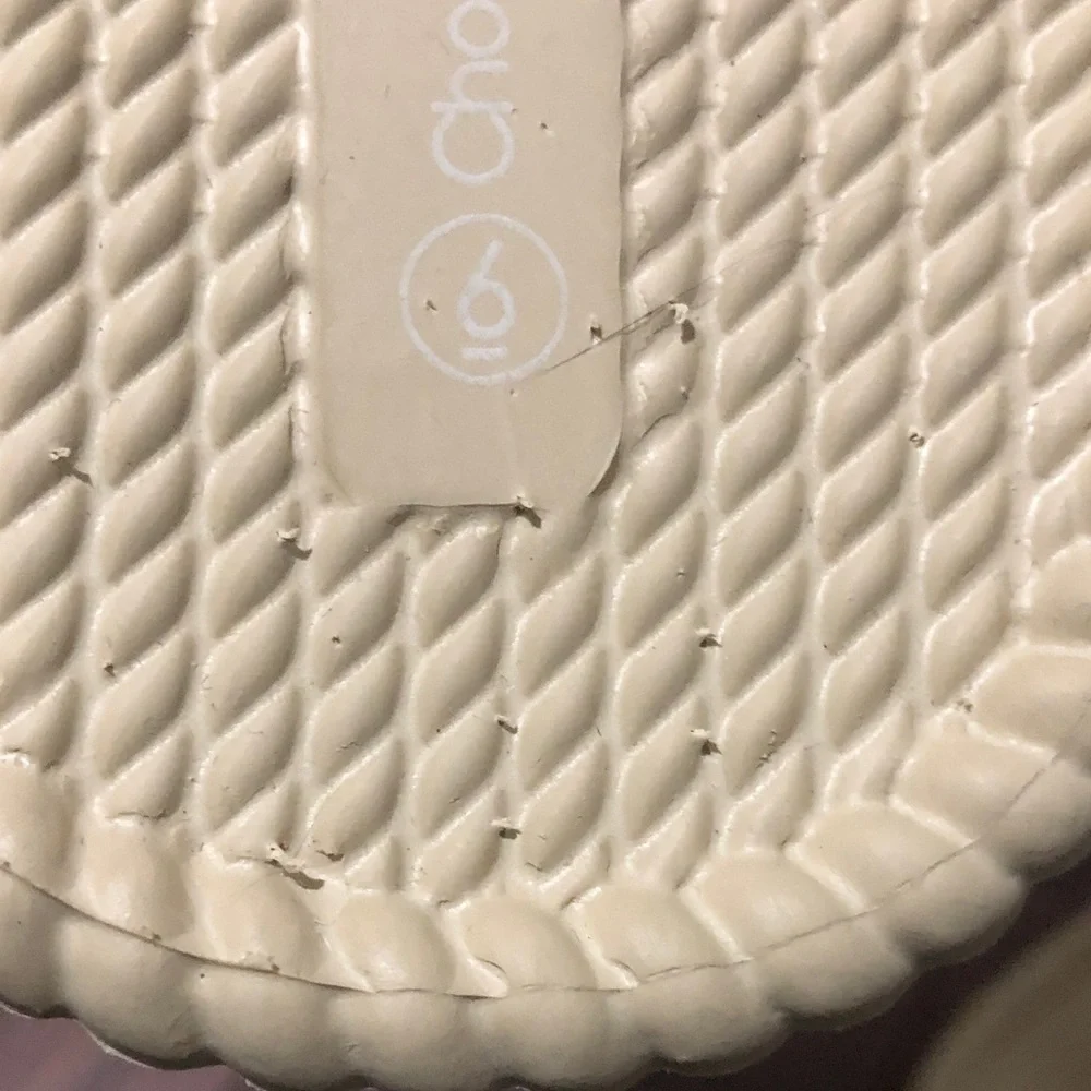 Ivory Rope-Texture Platform Flip Flops - Picture 3 of 6